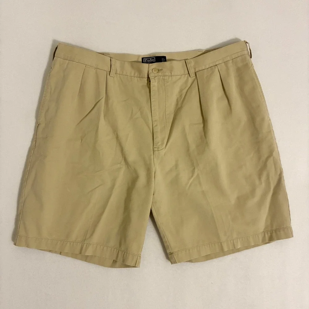 Vtg 90s Y2K Polo Ralph Lauren Tyler Double Pleated Shorts Men's 42 Chino Preppy